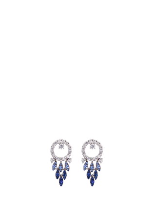 Main View - Click To Enlarge - FERRARI FIRENZE - 'Sole' diamond sapphire 18k white gold earrings