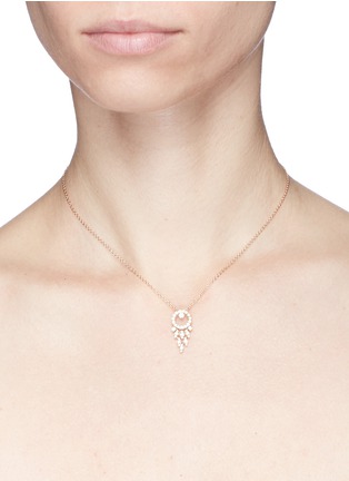 Detail View - Click To Enlarge - FERRARI FIRENZE - 'Sole' diamond swing pendant 18k rose gold necklace