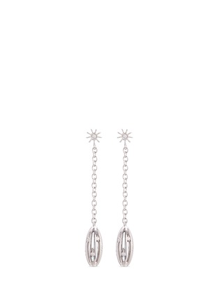 Main View - Click To Enlarge - FERRARI FIRENZE - 'Mademoiselle' diamond 18k white gold drop earrings