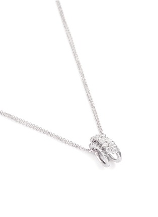 Figure View - Click To Enlarge - FERRARI FIRENZE - 'Trilly' diamond 18k white gold hoop pendant necklace