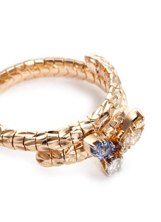 Detail View - Click To Enlarge - FERRARI FIRENZE - 'Spring' diamond sapphire 18k rose gold coil ring