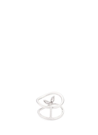 Figure View - Click To Enlarge - FERRARI FIRENZE - 'Corolla' diamond 18k white gold two row ring