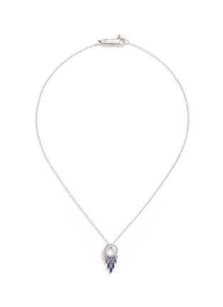 Main View - Click To Enlarge - FERRARI FIRENZE - 'Sole' diamond sapphire swing pendant 18k white gold necklace