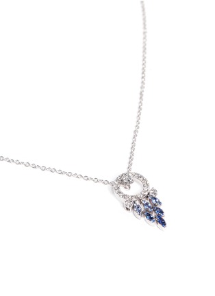 Figure View - Click To Enlarge - FERRARI FIRENZE - 'Sole' diamond sapphire swing pendant 18k white gold necklace