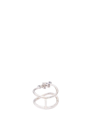 Figure View - Click To Enlarge - FERRARI FIRENZE - 'Corolla' diamond sapphire 18k white gold two row ring