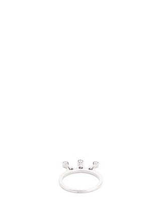 Figure View - Click To Enlarge - FERRARI FIRENZE - 'Charleston' diamond 18k white gold teardrop charm ring