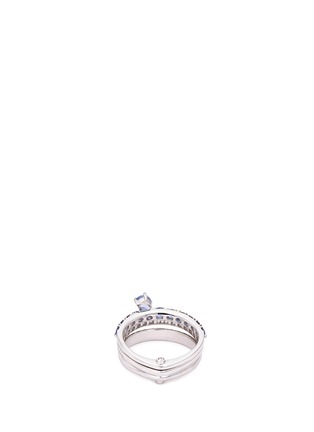Figure View - Click To Enlarge - FERRARI FIRENZE - 'Corolla' diamond sapphire 18k white gold three row ring