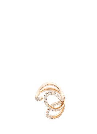 Main View - Click To Enlarge - FERRARI FIRENZE - 'Nastro' diamond 18k rose gold sculptural ring