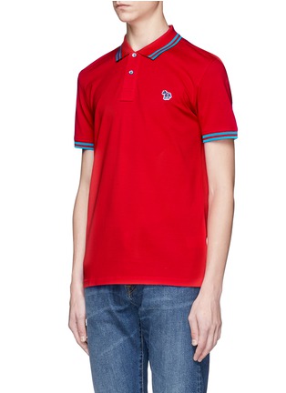 Front View - Click To Enlarge - PS PAUL SMITH - Zebra appliqué polo shirt