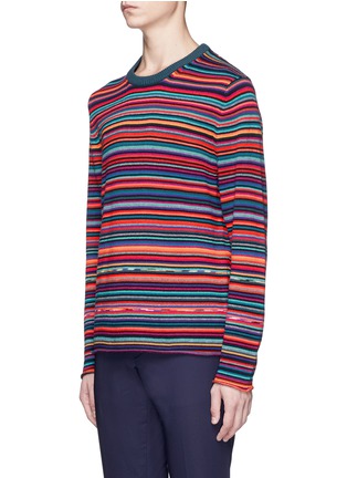 Front View - Click To Enlarge - PS PAUL SMITH - Stripe Merino wool-cotton sweater