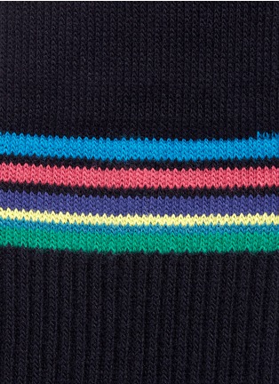 Detail View - Click To Enlarge - PAUL SMITH - 'Cycle Stripe' trim socks