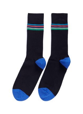 Main View - Click To Enlarge - PAUL SMITH - 'Cycle Stripe' trim socks
