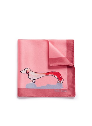Main View - Click To Enlarge - PAUL SMITH - Watercolour dog print silk pocket square