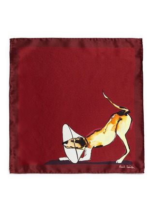 Detail View - Click To Enlarge - PAUL SMITH - Watercolour dog print silk pocket square