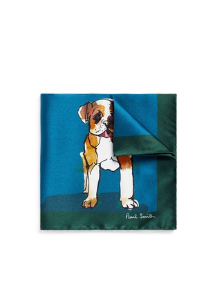 Main View - Click To Enlarge - PAUL SMITH - Watercolour dog print silk pocket square