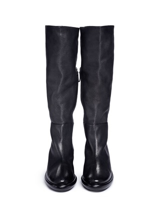 Front View - Click To Enlarge - MARSÈLL - 'Salvagente' deerskin leather knee high boots
