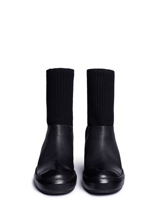 Front View - Click To Enlarge - MARSÈLL - 'Bozza' leather sock boots