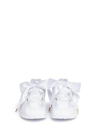 Front View - Click To Enlarge - PUMA - 'Prevail Heart' mesh and leather ribbon lace-up sneakers
