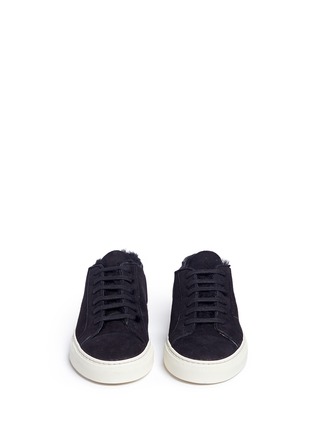 Front View - Click To Enlarge - COMMON PROJECTS - 'Tournament Low Shearling' suede sneakers