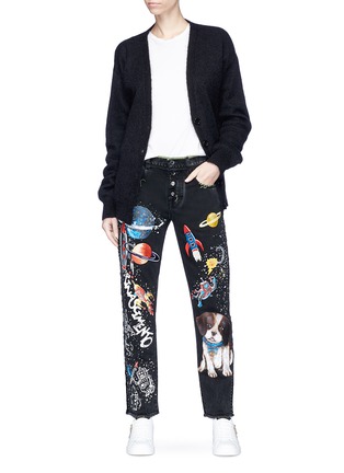 Figure View - Click To Enlarge - - - Cosmic and Mimmo print boyfriend jeans