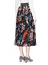 Back View - Click To Enlarge - - - Floral print silk chiffon skirt