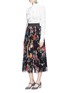 Figure View - Click To Enlarge - - - Floral print silk chiffon skirt