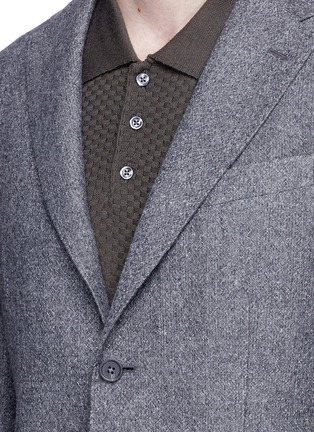 Detail View - Click To Enlarge - ALTEA - Virgin wool herringbone soft blazer