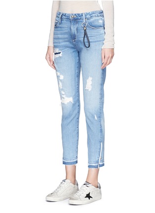 Front View - Click To Enlarge - 72877 - 'Timmy' distressed cropped jeans