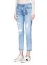 Front View - Click To Enlarge - 72877 - 'Timmy' distressed cropped jeans