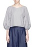 Main View - Click To Enlarge - TIBI - Balloon sleeve stripe cropped top