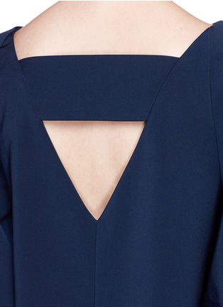 Detail View - Click To Enlarge - TIBI - Balloon sleeve cutout V-back faille dress