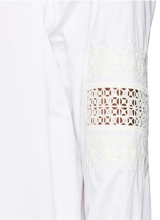 Detail View - Click To Enlarge - TIBI - 'Cora' floral embroidery smocked poplin top