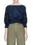 Main View - Click To Enlarge - TIBI - 'Cora' floral embroidery cropped poplin top
