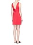 Back View - Click To Enlarge - TIBI - Smocked bandeau overlay faille dress