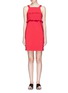 Main View - Click To Enlarge - TIBI - Smocked bandeau overlay faille dress