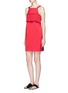Figure View - Click To Enlarge - TIBI - Smocked bandeau overlay faille dress