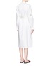 Back View - Click To Enlarge - TIBI - 'Cora' floral embroidery belted poplin dress