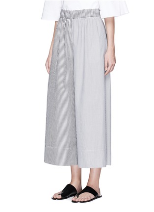 Front View - Click To Enlarge - TIBI - Wide leg mixed stripe pants