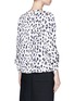 Back View - Click To Enlarge - TIBI - 'Cheetah On' ruched sleeve silk charmeuse top
