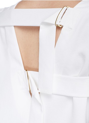 Detail View - Click To Enlarge - TIBI - Balloon sleeve buckled back top
