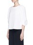Front View - Click To Enlarge - TIBI - Balloon sleeve buckled back top