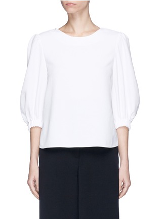 Main View - Click To Enlarge - TIBI - Balloon sleeve buckled back top
