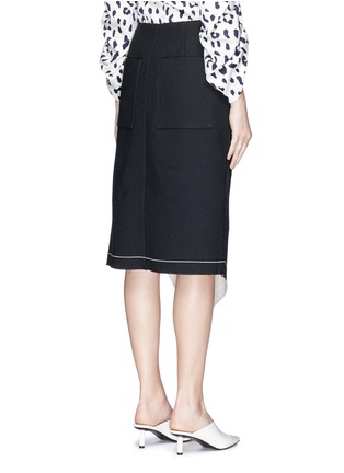 Back View - Click To Enlarge - TIBI - 'Lore' abstract floral embroidered asymmetric pencil skirt