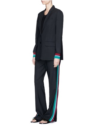 Figure View - Click To Enlarge - TIBI - 'Dempsey' stripe cuff boyfriend blazer