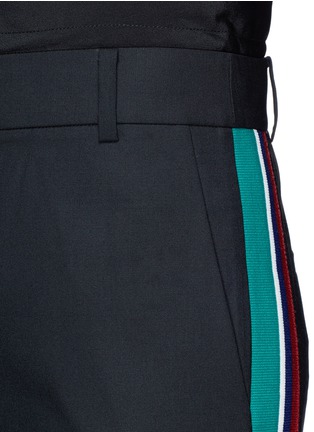 Detail View - Click To Enlarge - TIBI - 'Dempsey' double waist stripe trim suiting pants