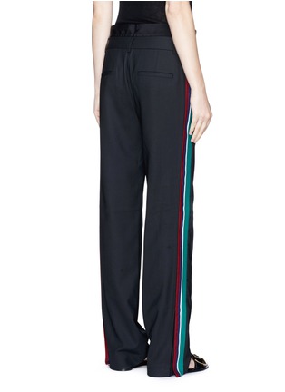 Back View - Click To Enlarge - TIBI - 'Dempsey' double waist stripe trim suiting pants