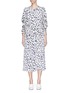 Main View - Click To Enlarge - TIBI - 'Cheetah' belted ruched sleeve silk charmeuse dress