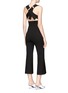 Figure View - Click To Enlarge - TIBI - Cropped flared ponte jersey V-neck jumpsuit