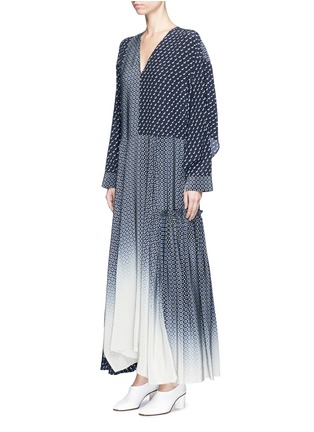 Front View - Click To Enlarge - STELLA MCCARTNEY - 'Dominique' dégradé tie print asymmetric panel maxi dress