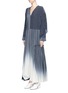 Front View - Click To Enlarge - STELLA MCCARTNEY - 'Dominique' dégradé tie print asymmetric panel maxi dress